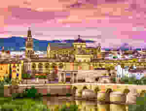the Mezquita and Roman Bridge in Cordoba Spain