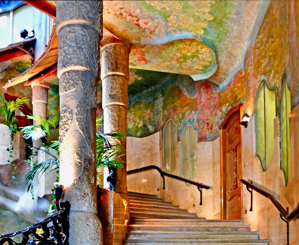 colorful ceilings in La Pedrera