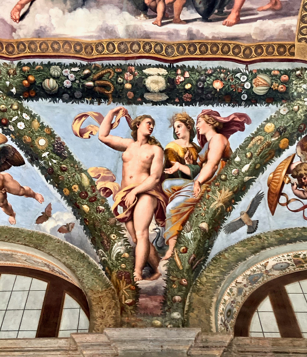 fresco in the Loggia of Cupid and Psyche in Villa Farnesina