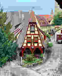 the old Blacksmith's Shop, as seen from the city walls of Rothenburg