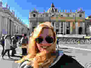 enjoying Vatican City on a blustery day in Rome