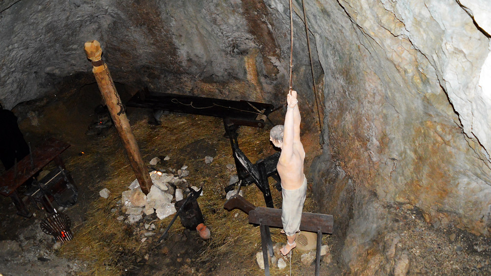 the creepy medieval torture chamber of Predjama Castle