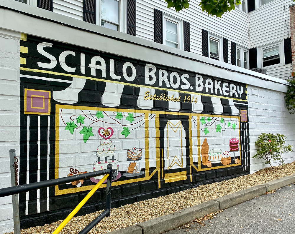 mural on the wall of Federal Hill's most adorable bakery