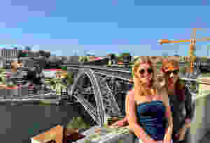 my daughter Ali and I at the Ponte de Dom Luis I, Gaia side