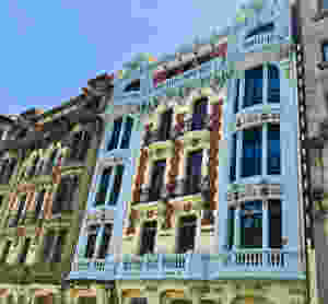 colorful facades in pretty Oviedo