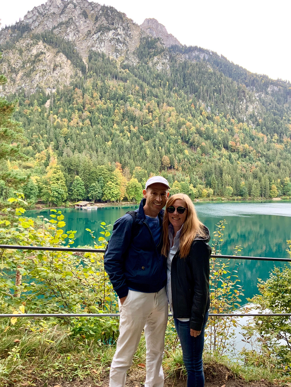 my husband and I in Schwangau getting ready to tour the castles