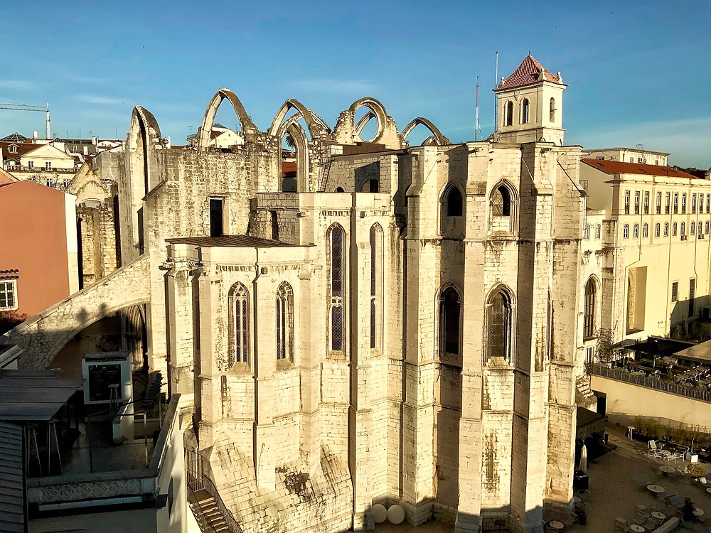 view of Igreja do Carmo from the Santa Justa Elevator