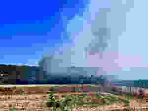 Ali and I trying to outrun a forest fire in rural Croatia outside Split.