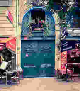 cafe in the Latin Quarter with beautiful door