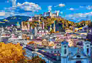 beautiful view of Salzburg with Festung Hohensalzburg towering above