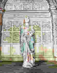 The statue of the Virgin of the Cloister in the Reading Cloister. According to Cistercian tradition, an image of the Virgin Mary should always be present when the bible was read.