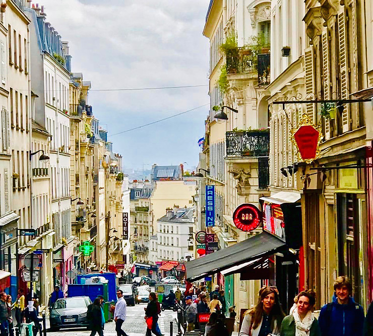 the bustling and charming Rue des Martyrs