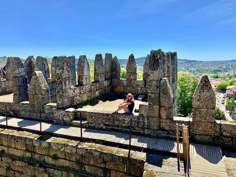 me chilling out in the largely tourist free and very authentically ancient Guimaraes Castle