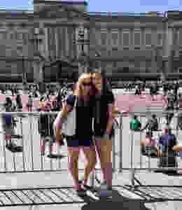 my daughter and I getting our snap at Buckingham Palace