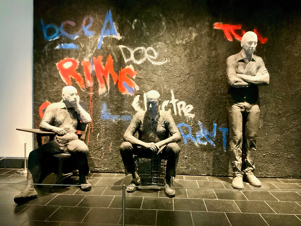 George Segal, Graffiti Wall, 1990 -- one of the first things you'll see upon entering the museum
