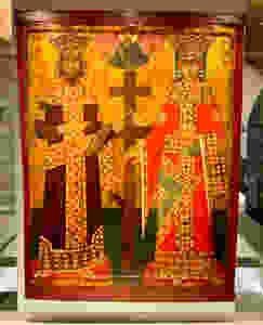 Emperor Constantine and Empress Helena with the one true cross