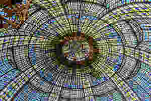 stained glass ceiling in Printemps department store