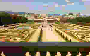 the formal gardens at Belvedere Palace