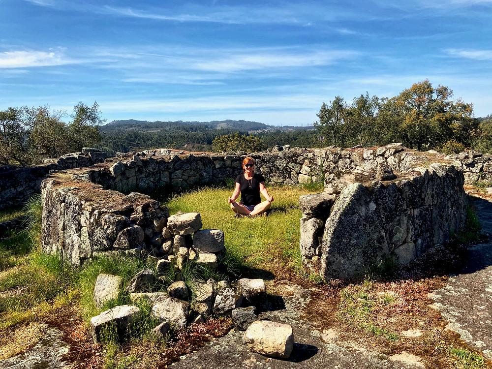 me enjoying the peace and quiet of an old ruin on my afternoon of ruin lust