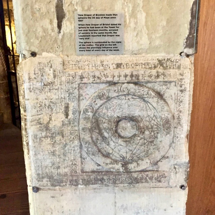 Hugh Draper's graffiti carving in the Salt Tower