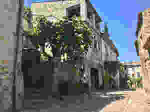 stone streets and homes in the medieval part of Vaison La Romaine