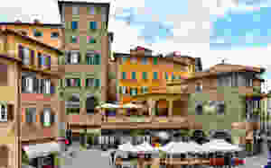the Piazza dell Repubblica in Cortona Italy