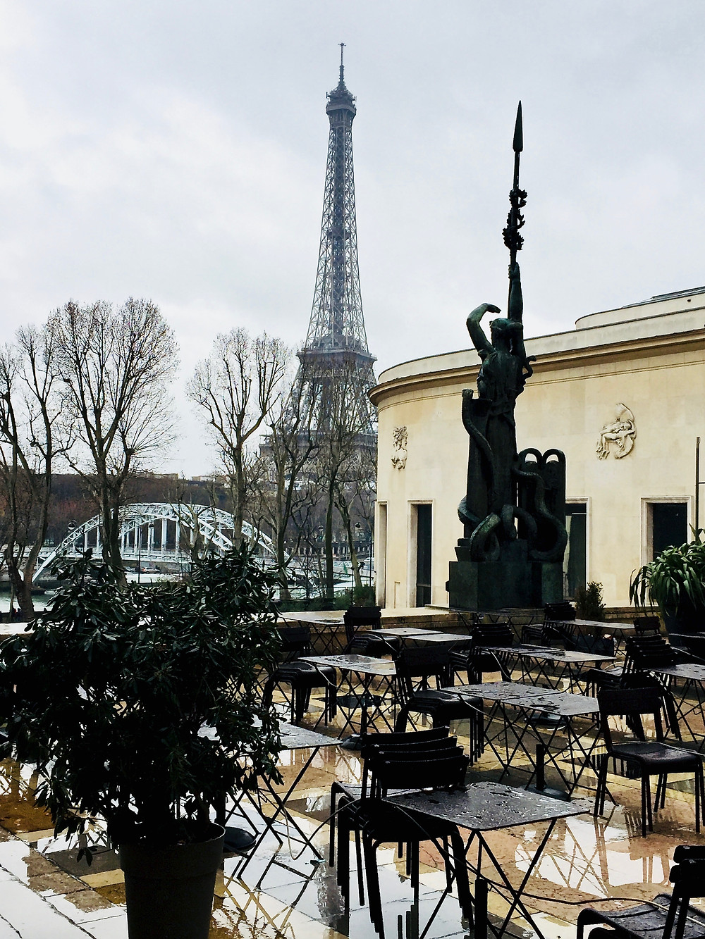 the outdoor cafe at Paris' Museo of Modern Art
