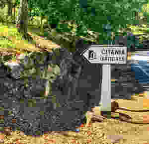 you can't miss the entrance sign