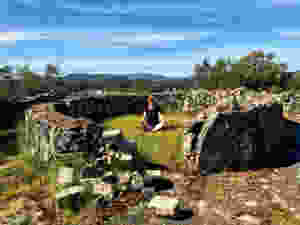 me enjoying the peace and quiet of an old ruin on my afternoon of ruin lust