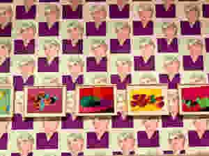 a gallery in the museum that features Warhol's fruit prints