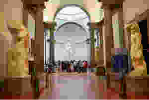 Hall of the Prisoners with Michelangelo's Slaves