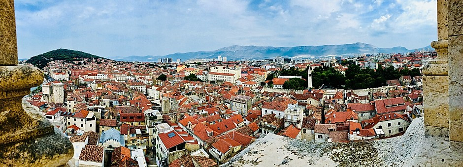 panoramic view of Trogir from the Kamerlengo Fortress