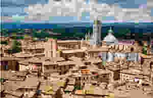 view of Siena from the Torre del Mangia