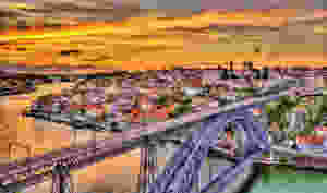 view of Porto and the Dom Luis Bridge