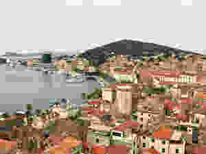 panoramic view of Split from the Bell Tower of Diocletian's Palace