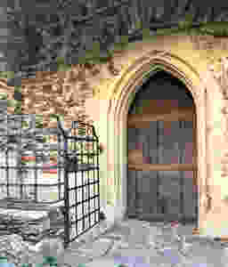 ancient door of St. Michaels Kirche in Austria's Wachau Valley