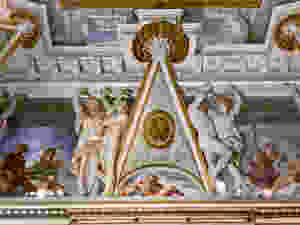 ceiling fresco in the main room of the Pinacoteca