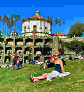 my daughter Ali in the Jardim de Morro, where she had a rest and I almost lost my sunglasses