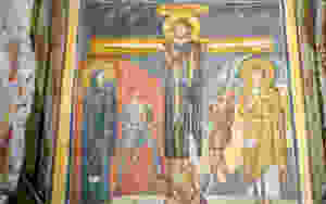 the Crucifixion in the Theodotus Chapel of Sant Maria Antiqua in the Roman Forum