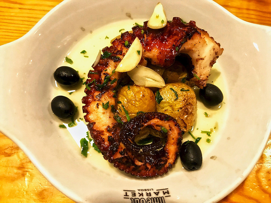 part of my dinner -- the octopus special from Marlene Vieira at Time Out Market