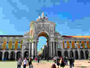 the Rua Augusta Arch, a triumphal arch on the Praça do Comércio