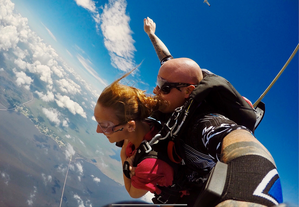 my daughter sky diving in the Outer Banks