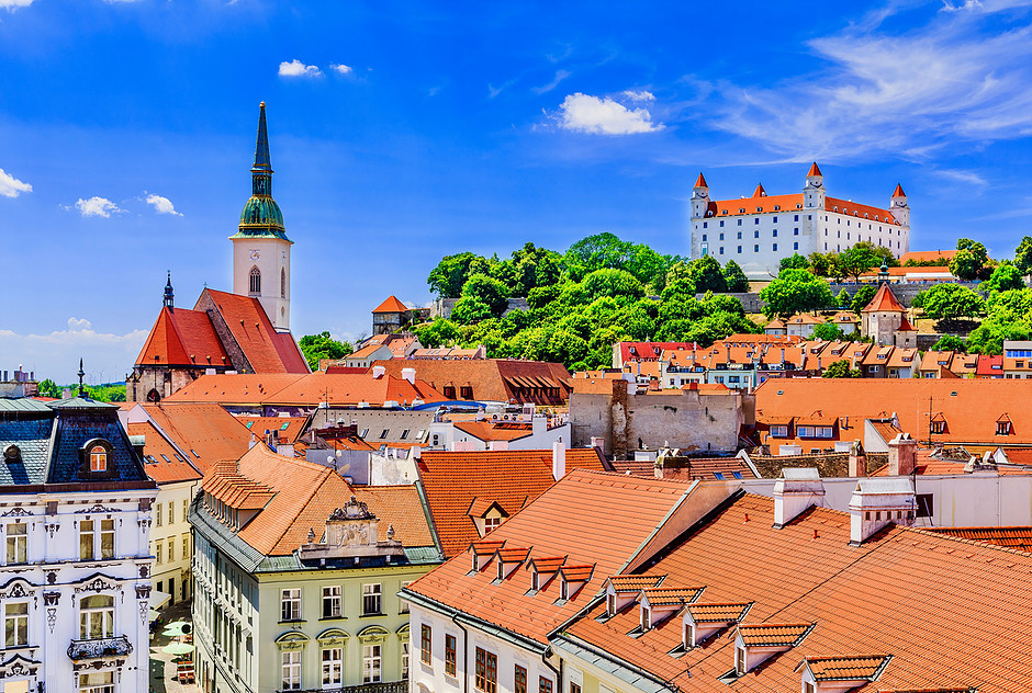 View of the Bratislava Castle and St. Martin's Cathedral