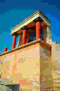 the restored northern entrance with a fresco of a charging bull