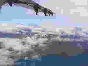 view of Grimsey Island in the Arctic Circle from the airplane