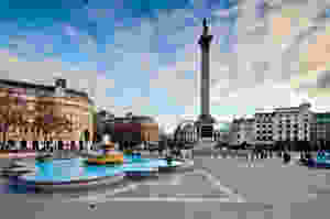 Nelson's Column in Trafalgar Square in London