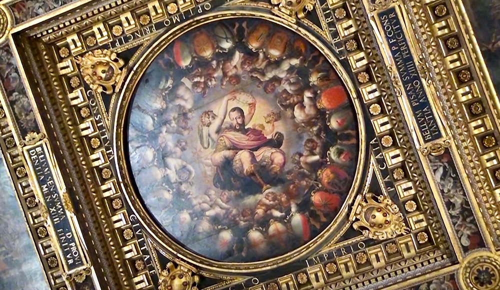 Cosimo I as the center of the universe in the Hall of 500
