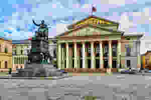 National Theatre and monument Max-Joseph Denkmal on Max-Joseph-Platz Square in Munich