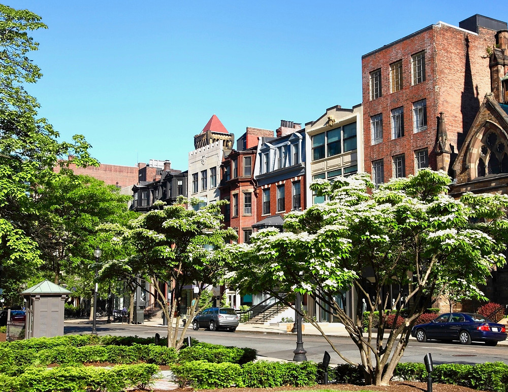 Newbury Street, a shopping district in Boston's Back Bay neighborhood