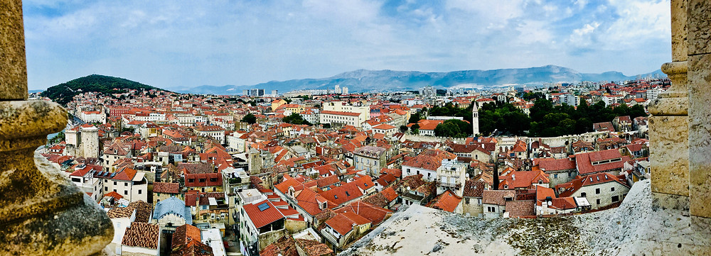 panoramic view of Trogir from the Kamerlengo Fortress